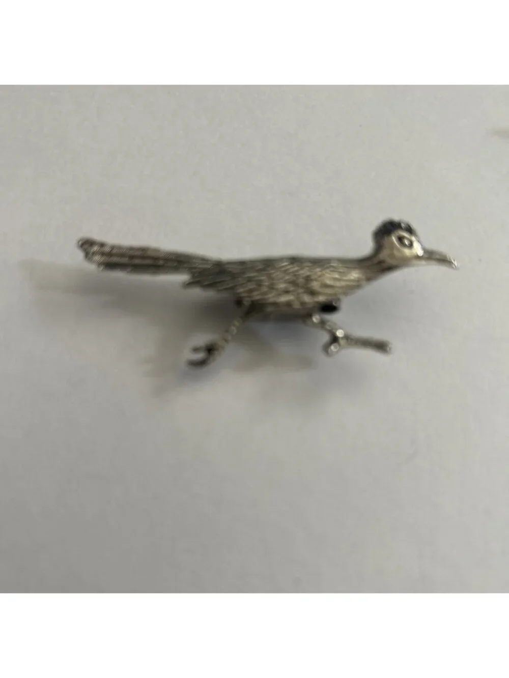 Vintage Rare Road Runner Bird Design Silver Toned Tie Pin 2” New